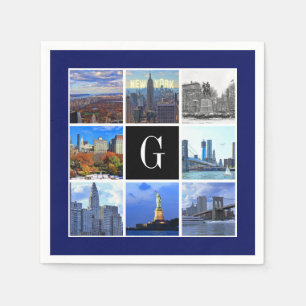 New York City Skyline 8 Bild Foto Collage Pappersservett