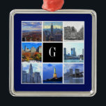 New York City Skyline 8 Image Photo Collage Julgransprydnad Metall<br><div class="desc">New York City 8 Image Photo Collage Bilder från New York City skyline inklusive Empire state Byggnad,  Central Park,  World Trade Center,  Brooklyn Bridge,  Frihetsgudinnan och Chrysler-Byggnaden. Du kan också byta ut bilder mot ditt eget för att göra detta till din egen unika skapelse. 2014 ©NYCisMyMuse Alla höger reserverade</div>