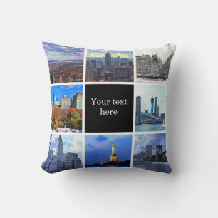 New York City Skyline 8 Instagram Fotokollage Kudde