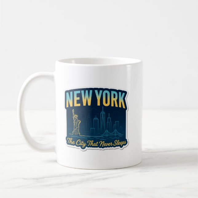 New York City Skyline Art Kaffemugg (Vänster)