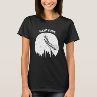 New York City Skyline Baseball Älskare T Shirt