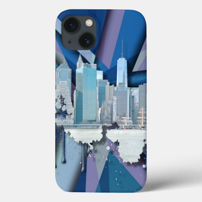 New York City Skyline | Blå 3D (Baksida)