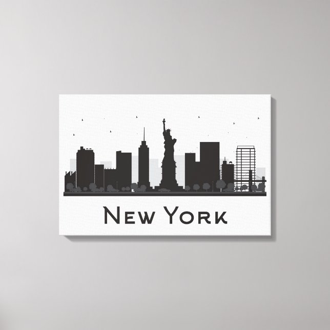 New York City | Skyline Black and White Canvastryck (Framsida)