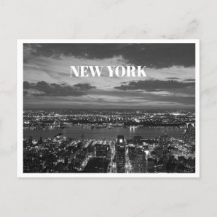 New York City Skyline Black White liggande Helg Vykort