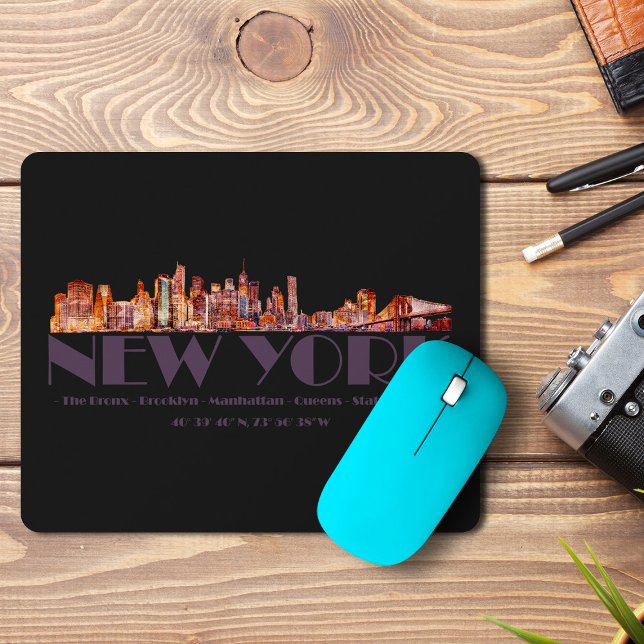 New York City Skyline. Boroughs and Coordinates Musmatta (Skapare uppladdad)
