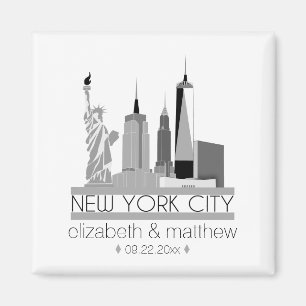 New York City Skyline Bröllop Magnet