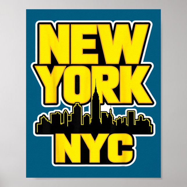 New york city skyline bronx queens manhattan state poster (Framsidan)