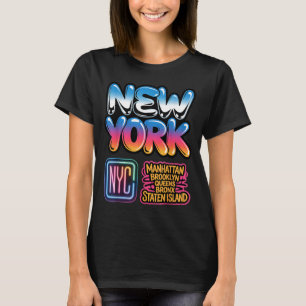 New york city skyline bronx queens manhattan statl t shirt