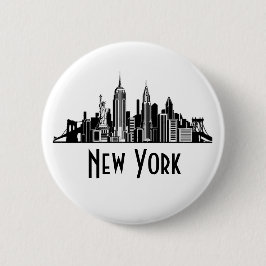 New York City Skyline Button Knapp