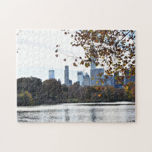 New York City Skyline Central Park Sjö NYC Photo Pussel (Horisontell)