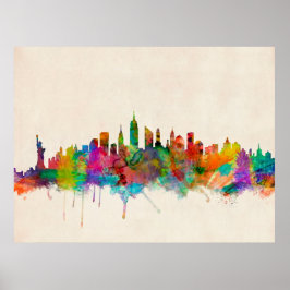 New York City Skyline Cityscape Poster