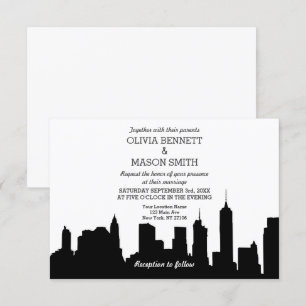 New York City Skyline Cityscape Wedding bjudande Inbjudningar