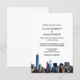 New York City Skyline Cityscape Wedding bjudande Inbjudningar