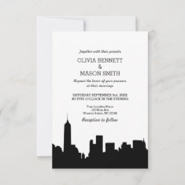 New York City Skyline Cityscape Wedding bjudande Inbjudningar