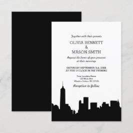 New York City Skyline Cityscape Wedding bjudande Inbjudningar