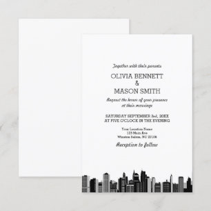 New York City Skyline Cityscape Wedding bjudande Inbjudningar