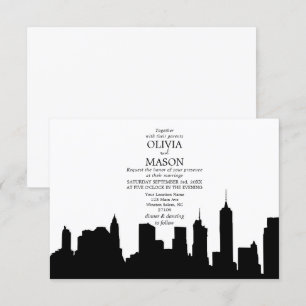 New York City Skyline Cityscape Wedding bjudande Inbjudningar