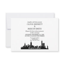 New York City Skyline Cityscape Wedding bjudande