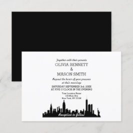 New York City Skyline Cityscape Wedding bjudande Inbjudningar
