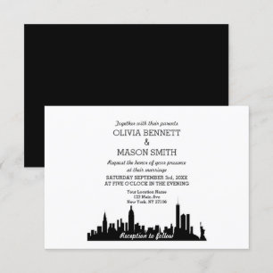 New York City Skyline Cityscape Wedding bjudande Inbjudningar
