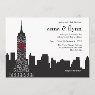 New York City Skyline Cityscape Wedding bjudande Inbjudningar