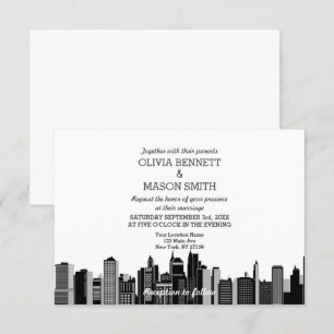 New York City Skyline Cityscape Wedding bjudande Inbjudningar