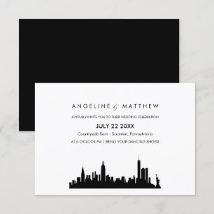 New York City Skyline Cityscape Wedding bjudande Inbjudningar