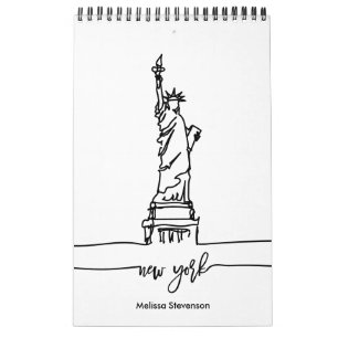 New York City Skyline Dam Liberty Statue Kalender