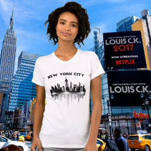 New York City Skyline Dam White T Shirt