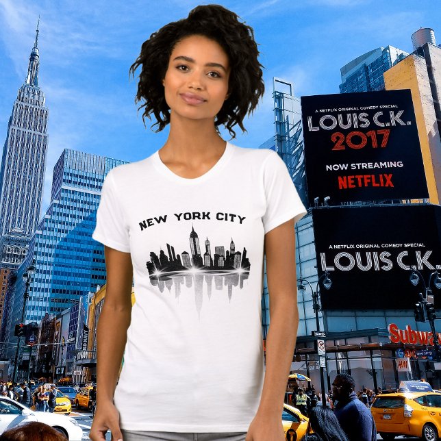 New York City Skyline Dam White T Shirt (New York City)