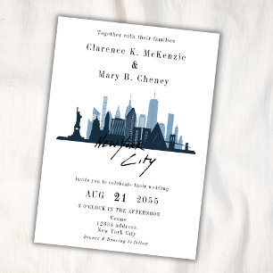 New York City Skyline Destination Wedding Inbjudningar