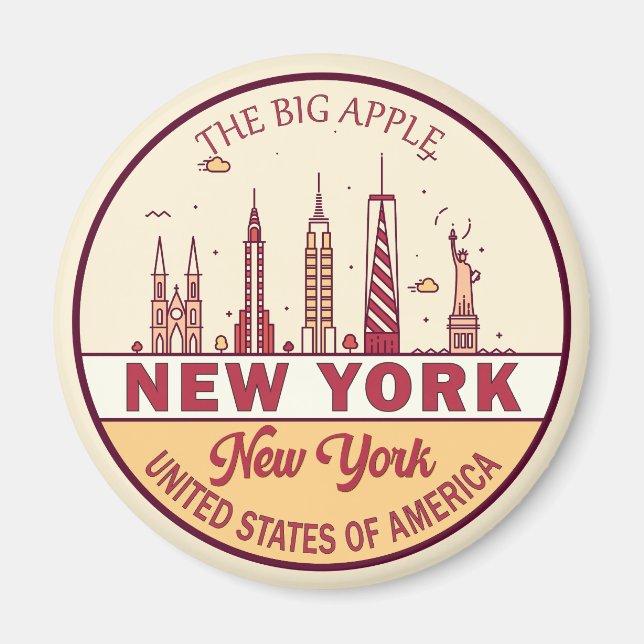 New York City Skyline Emblem Magnet (Framsidan)