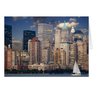 New York City Skyline från Hudson River Hälsningskort