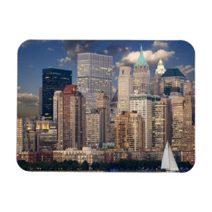 New York City Skyline från Hudson River Magnet