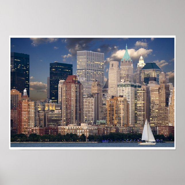 New York City Skyline från Hudson River Poster (Framsidan)