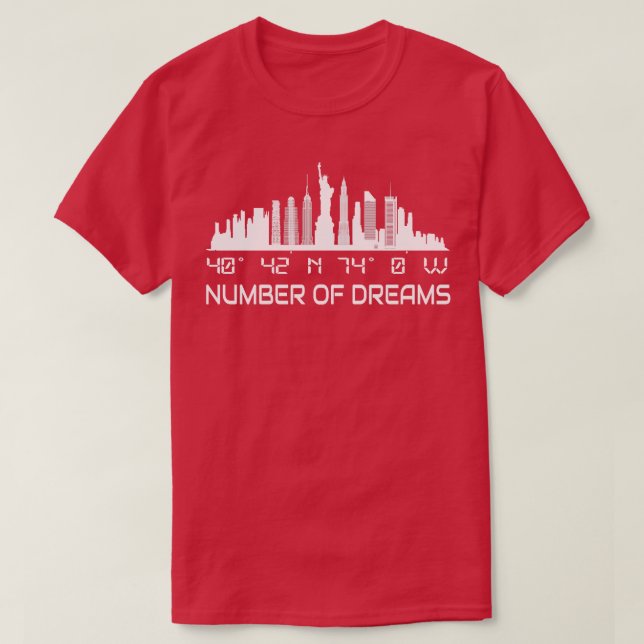 New York City Skyline GPS Coordinates Manhattan T Shirt (Design framsida)