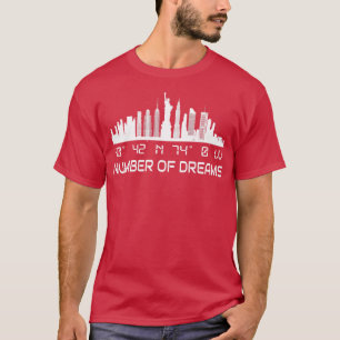 New York City Skyline GPS Coordinates Manhattan T Shirt