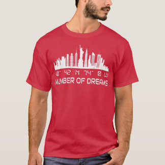 New York City Skyline GPS Coordinates Manhattan T Shirt