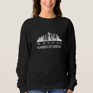 New York City Skyline GPS-koordinater turist USA T Shirt