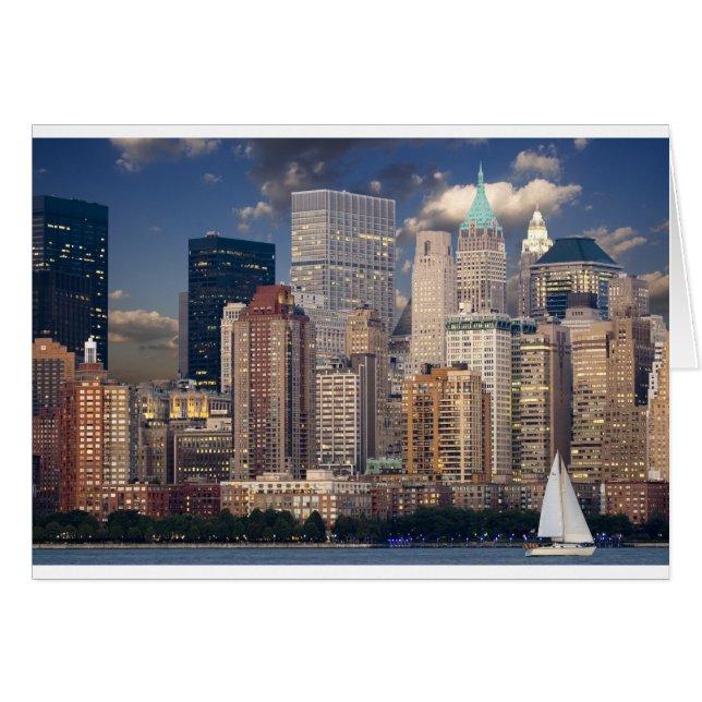 New York City Skyline Hälsningskort (Framsidan Horizontal)