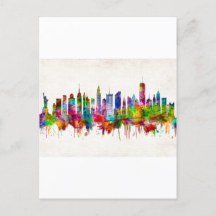 New York City Skyline Helg Vykort