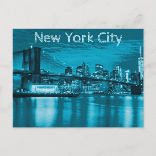 New York City Skyline i Blue Vykort