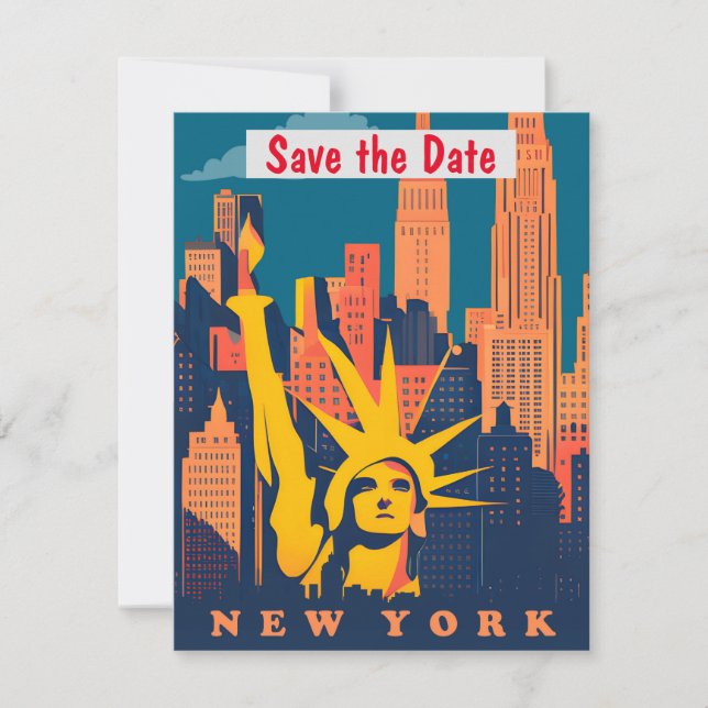 New York City Skyline Ikon Inbjudan (Framsida)