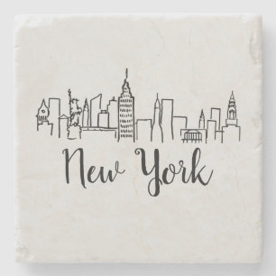 New York City Skyline Illustration Underlägg
