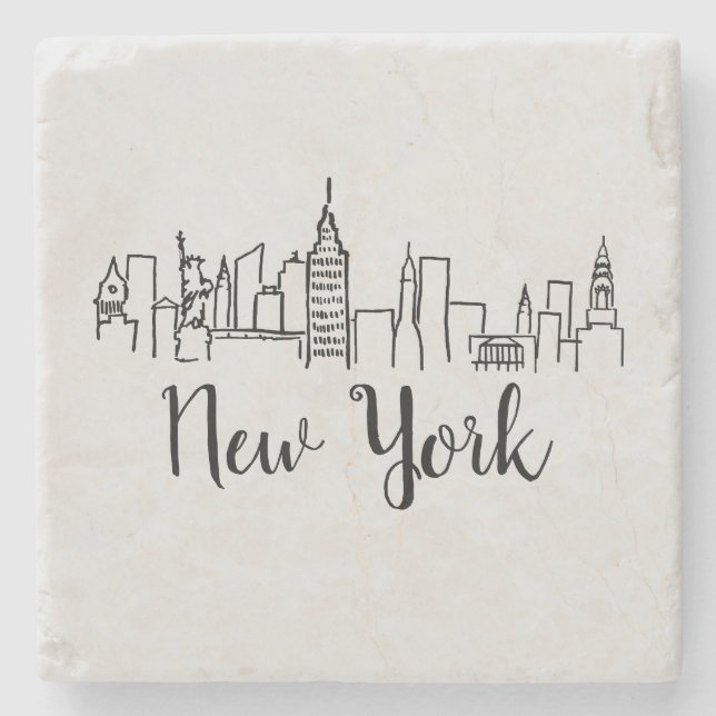 New York City Skyline Illustration Underlägg (Framsidan)