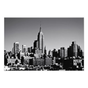 New York City Skyline in Black and White Fototryck