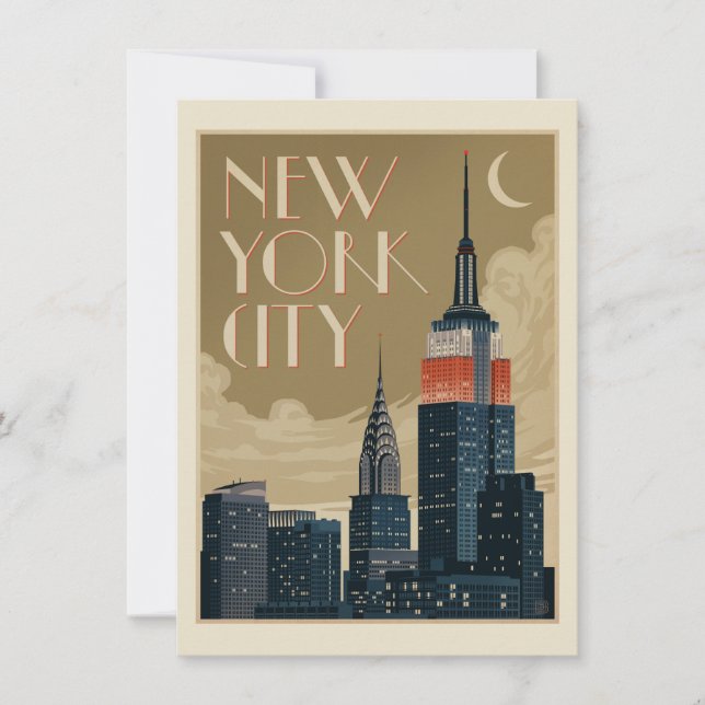 New York City Skyline Inbjudningar (Framsida)