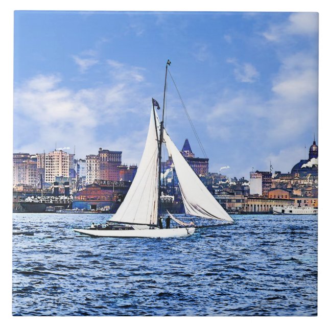 New York City Skyline Kakelplatta (Framsidan)