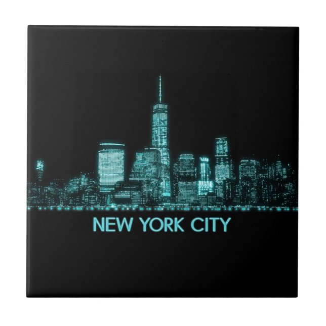 New York City Skyline Kakelplatta (Framsidan)