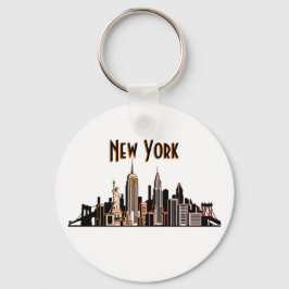 New York City Skyline Keychain Nyckelring